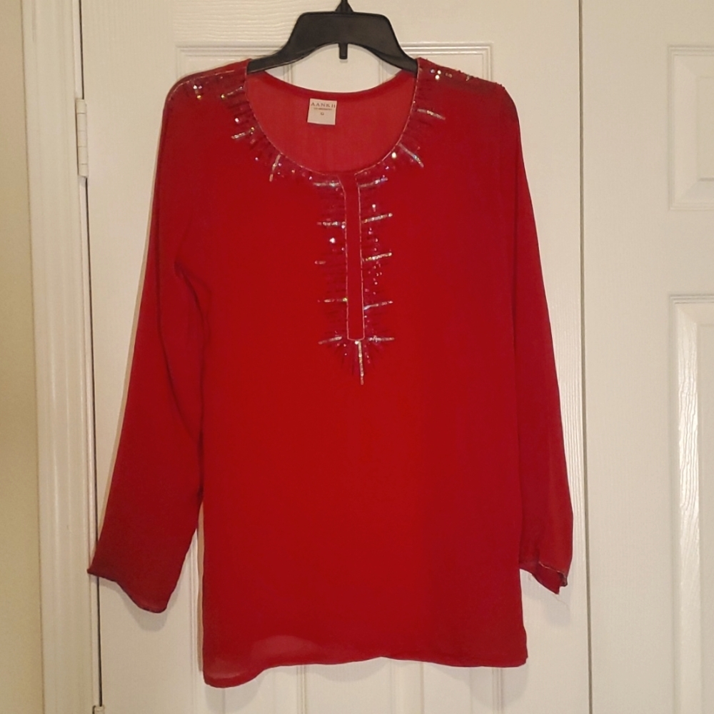 Sheer Coral Tunic